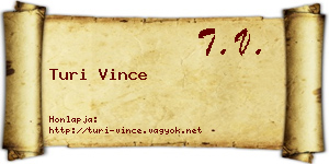 Turi Vince névjegykártya